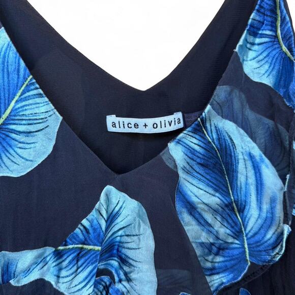 Alice + Olivia paradise leaves silk top - Picture 3 of 8